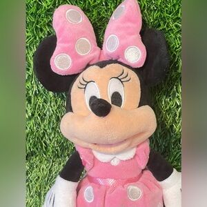 Disney 14" Minnie Mouse Plush Stuffed Animal in a Pink Polka Dot Dress